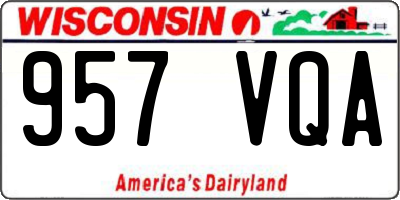 WI license plate 957VQA
