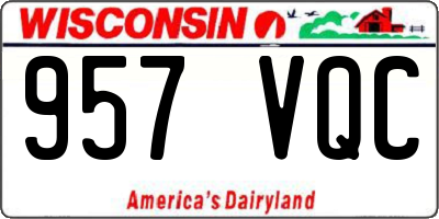 WI license plate 957VQC