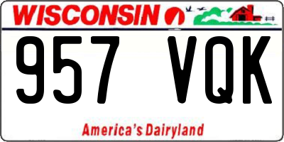 WI license plate 957VQK