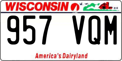 WI license plate 957VQM