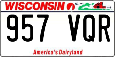 WI license plate 957VQR