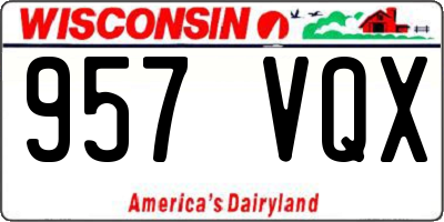 WI license plate 957VQX
