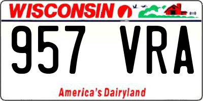 WI license plate 957VRA