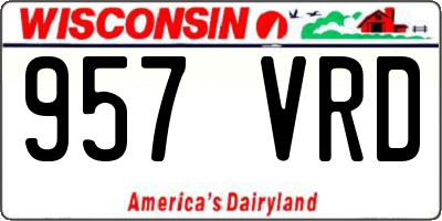 WI license plate 957VRD