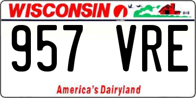 WI license plate 957VRE