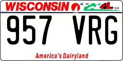 WI license plate 957VRG