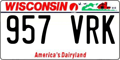 WI license plate 957VRK