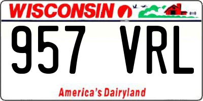 WI license plate 957VRL