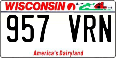 WI license plate 957VRN
