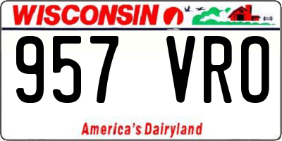 WI license plate 957VRO