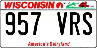 WI license plate 957VRS
