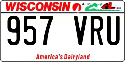 WI license plate 957VRU
