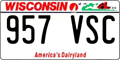 WI license plate 957VSC