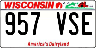 WI license plate 957VSE