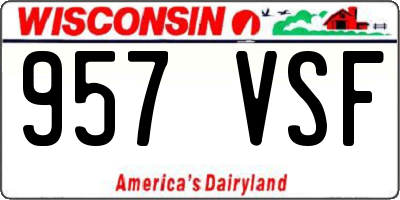 WI license plate 957VSF