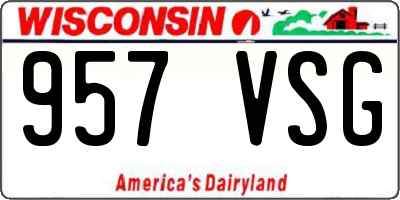 WI license plate 957VSG