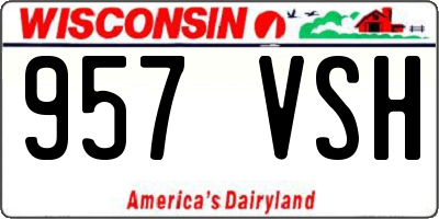 WI license plate 957VSH
