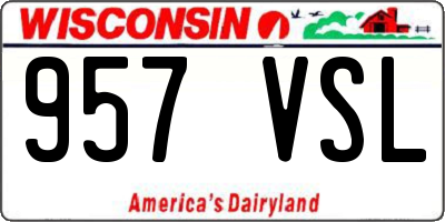 WI license plate 957VSL