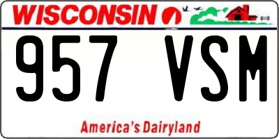 WI license plate 957VSM