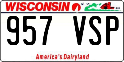 WI license plate 957VSP
