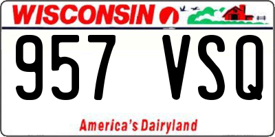WI license plate 957VSQ