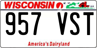 WI license plate 957VST