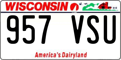 WI license plate 957VSU