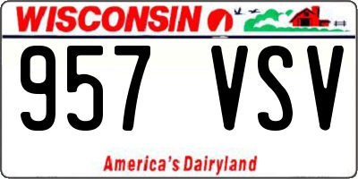 WI license plate 957VSV