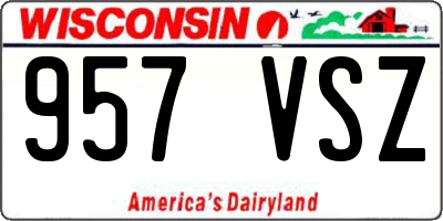 WI license plate 957VSZ
