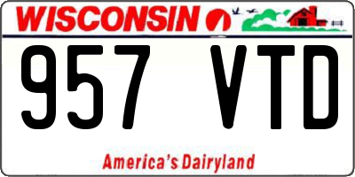 WI license plate 957VTD