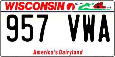 WI license plate 957VWA