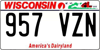 WI license plate 957VZN