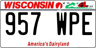 WI license plate 957WPE
