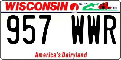 WI license plate 957WWR