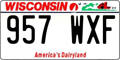 WI license plate 957WXF