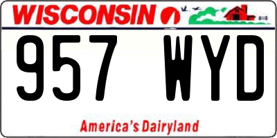 WI license plate 957WYD