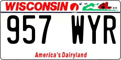 WI license plate 957WYR