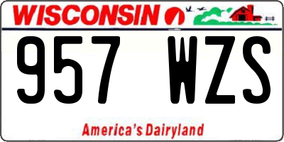 WI license plate 957WZS