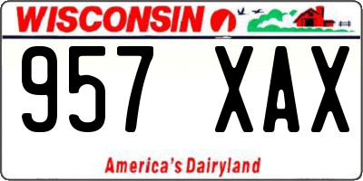 WI license plate 957XAX