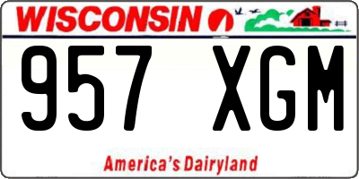 WI license plate 957XGM