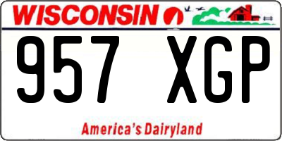 WI license plate 957XGP