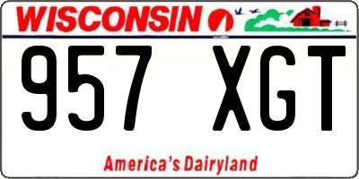 WI license plate 957XGT