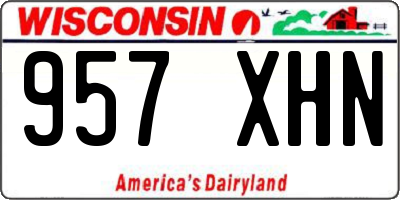 WI license plate 957XHN