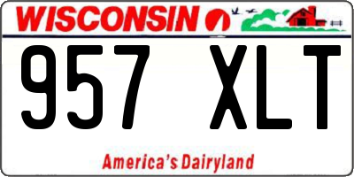 WI license plate 957XLT