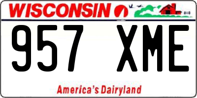 WI license plate 957XME