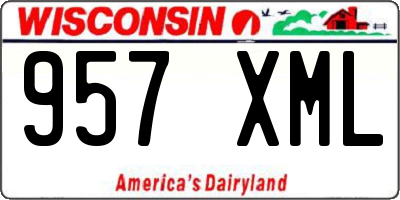 WI license plate 957XML