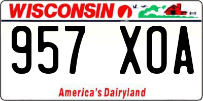 WI license plate 957XOA