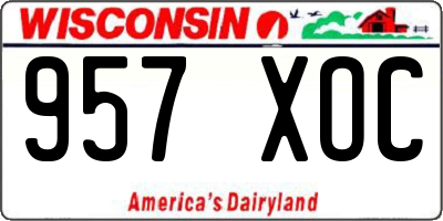 WI license plate 957XOC