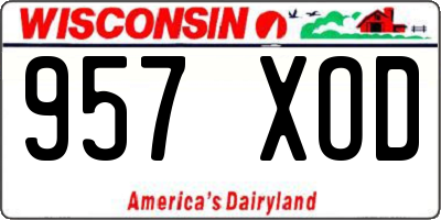 WI license plate 957XOD