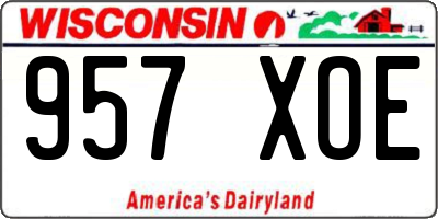 WI license plate 957XOE